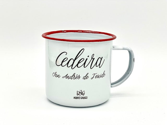 Taza esmaltada San Andresiño- Amuleto do Amor (Flor)