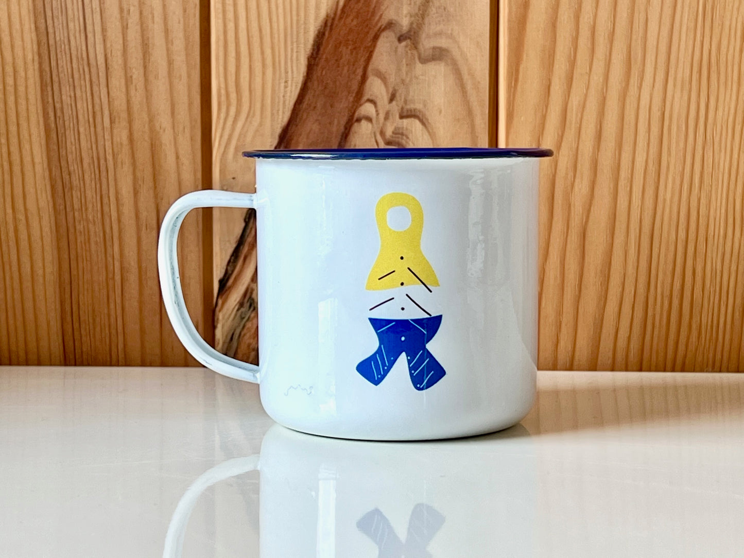 Taza esmaltada San Andresiño- Amuleto do Alimento (Sardiña)